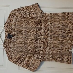 Leslie Fay Geometric Brown Women's Blouse And Skirt